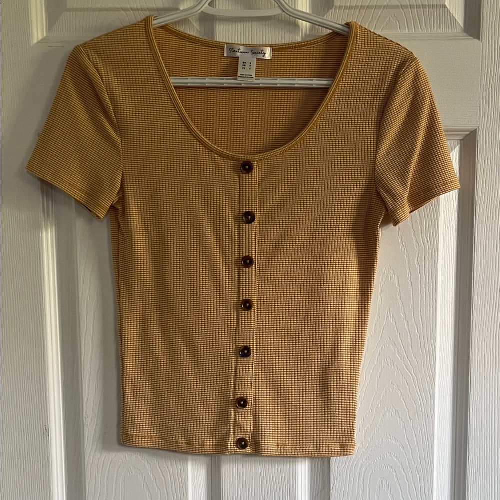 Yellow Button-Down Women's Top